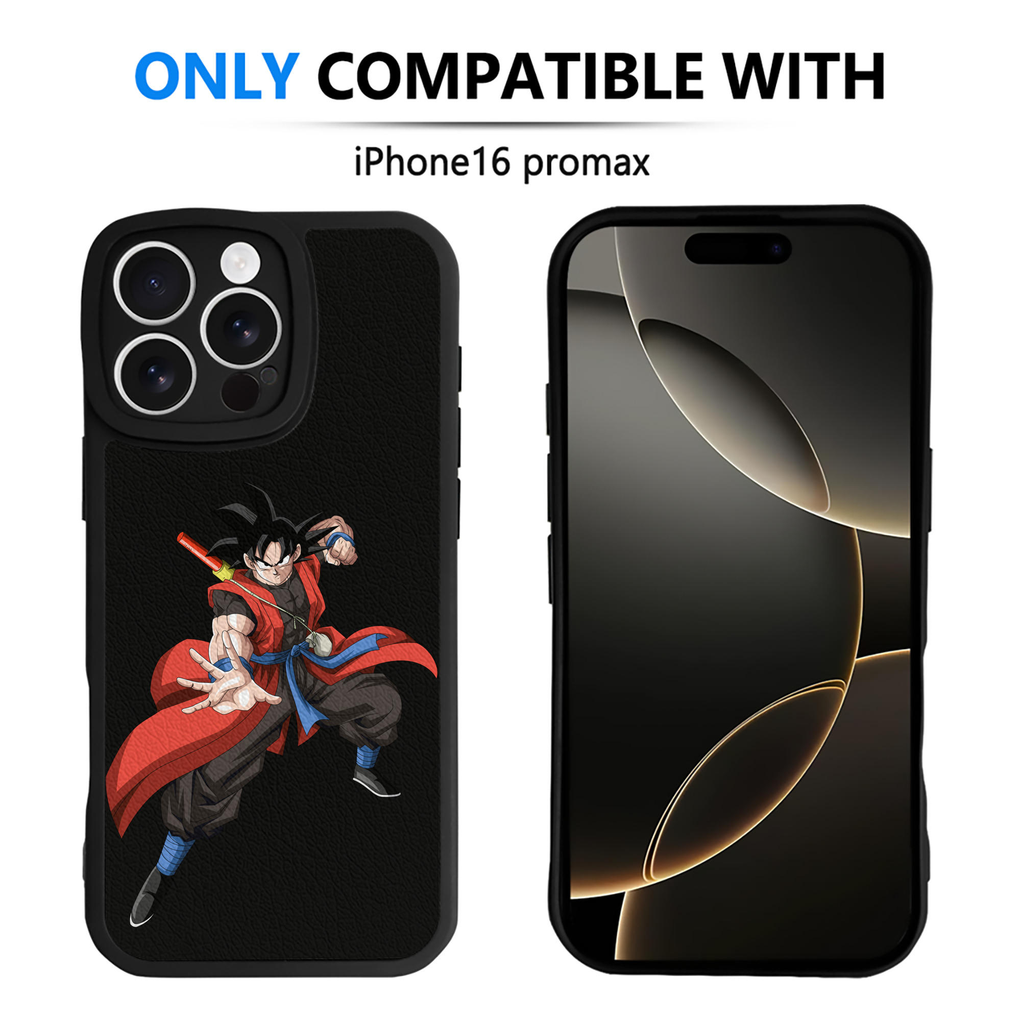 （画像用） ドラゴンボール 孫悟空（そん ごくう）Son Goku カカロット DRAGON BALL Kakarotto 【iPhone 16シリーズ対応】シリコンスマホケース（レザー調） 材質：シリコン